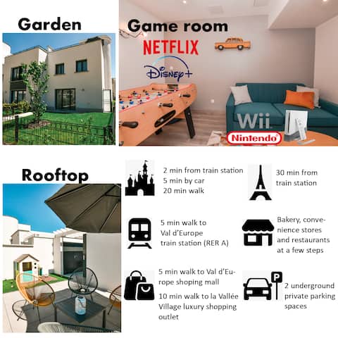 Top performing Airbnb: Perfect for Disney~ Game room~ Rooftop~ Parking in Chessy