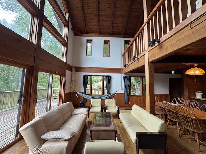 Cabin B 120㎡貸切/西湖3分/富士山眺望/ウッドデッキBBQ/薪ストーブ