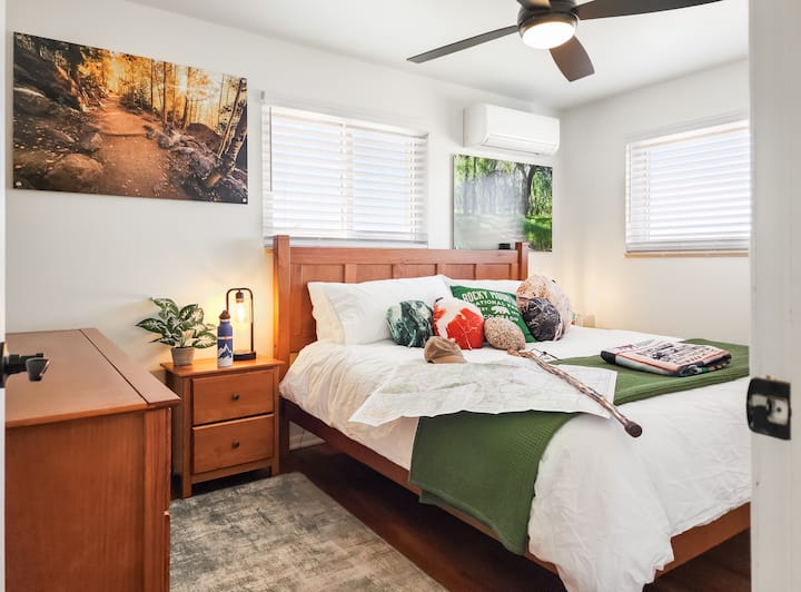 Escape to your personal paradise in our cozy bedroom – adventure awaits!