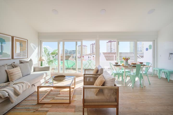 Ocean Sunset Terrace W Ac, By Timecooler - Costa da Caparica
