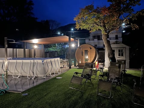 [Nasu Shiobara] Up to 25 people OK! Barrel sauna & hinoki bath with source spring, renovated in 2025
