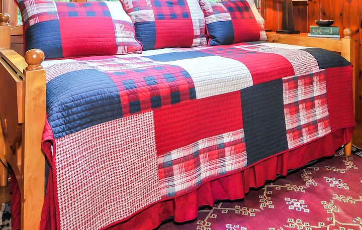 Main House Twin Trundle Bed on own level with full bath across the Hall.