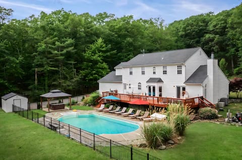 Private Poconos Estate | Hot Tub, Fire Pit, Pool!