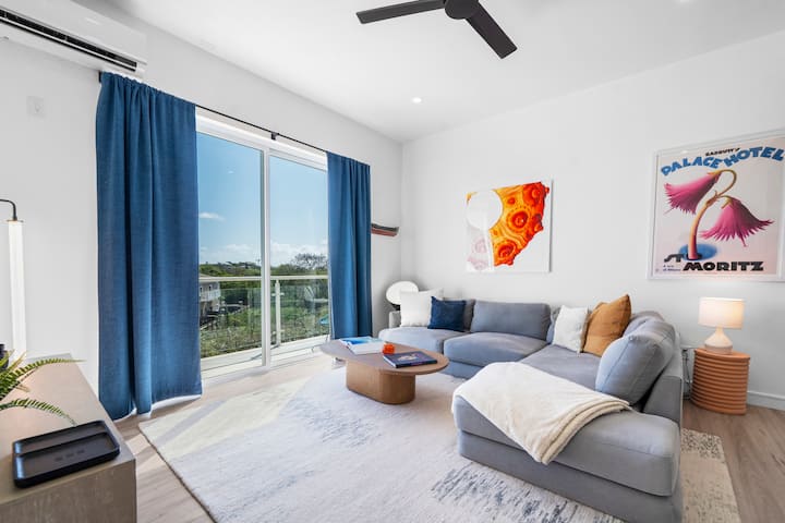 Comfy, bright living area.