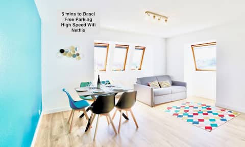 5 min to Basel - Fully Renovated- Free Parking