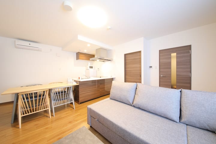 9min To Station/max 7 Ppl/56㎡/3 Bed/1 Large Sofa - Sapporo