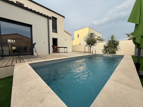 Bessan Villa 3 ch 6 pers. jardin pool wifi parking