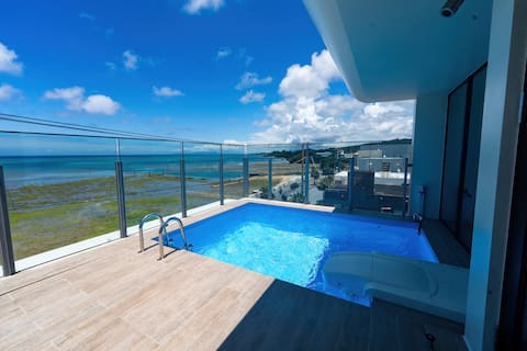 Maximum 8 people / Newly built single-family house / 4th floor pool [cerisier villa Yomitan]