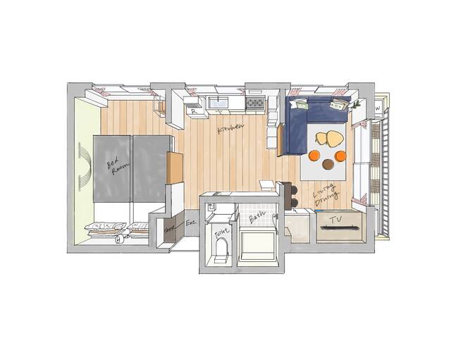 【代々木4分＆新宿7分】駅近｜2unit36㎡+36㎡貸切｜高速WiFi｜洗濯2台＆乾燥機｜最大8名 gallery image 4