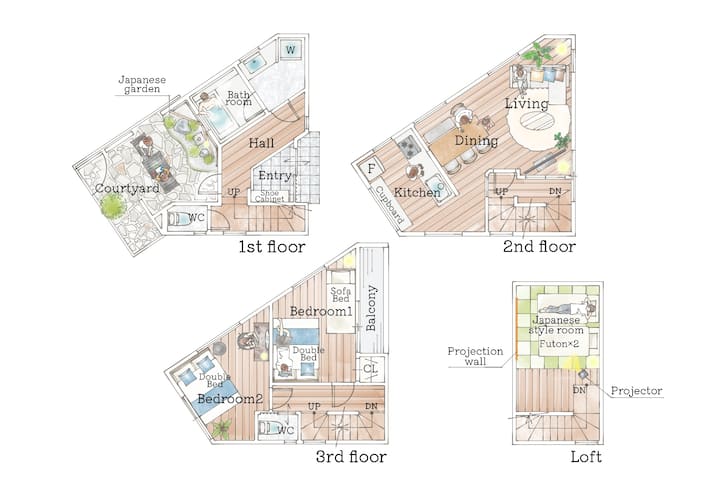 戸建貸切｜95㎡｜秋葉原・銀座・東京・横浜・羽田空港直通｜コンビニ1分｜駅8分｜庭園付き｜閑静な街 - Kawasaki