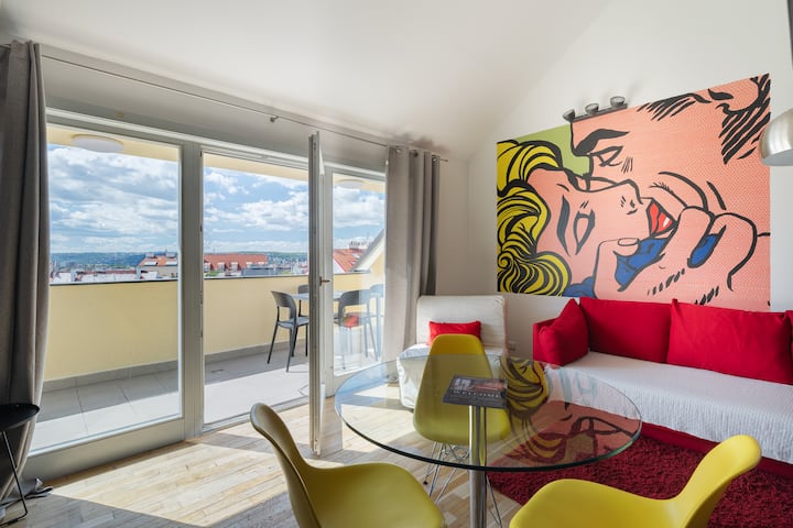 Rooftop Ac & Terrace & Foosball: City Center! - Prága