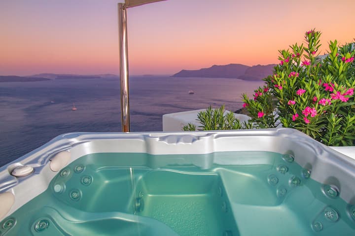 2br Luxury Cave Villa With Hot Tub & Caldera View - 伊亞