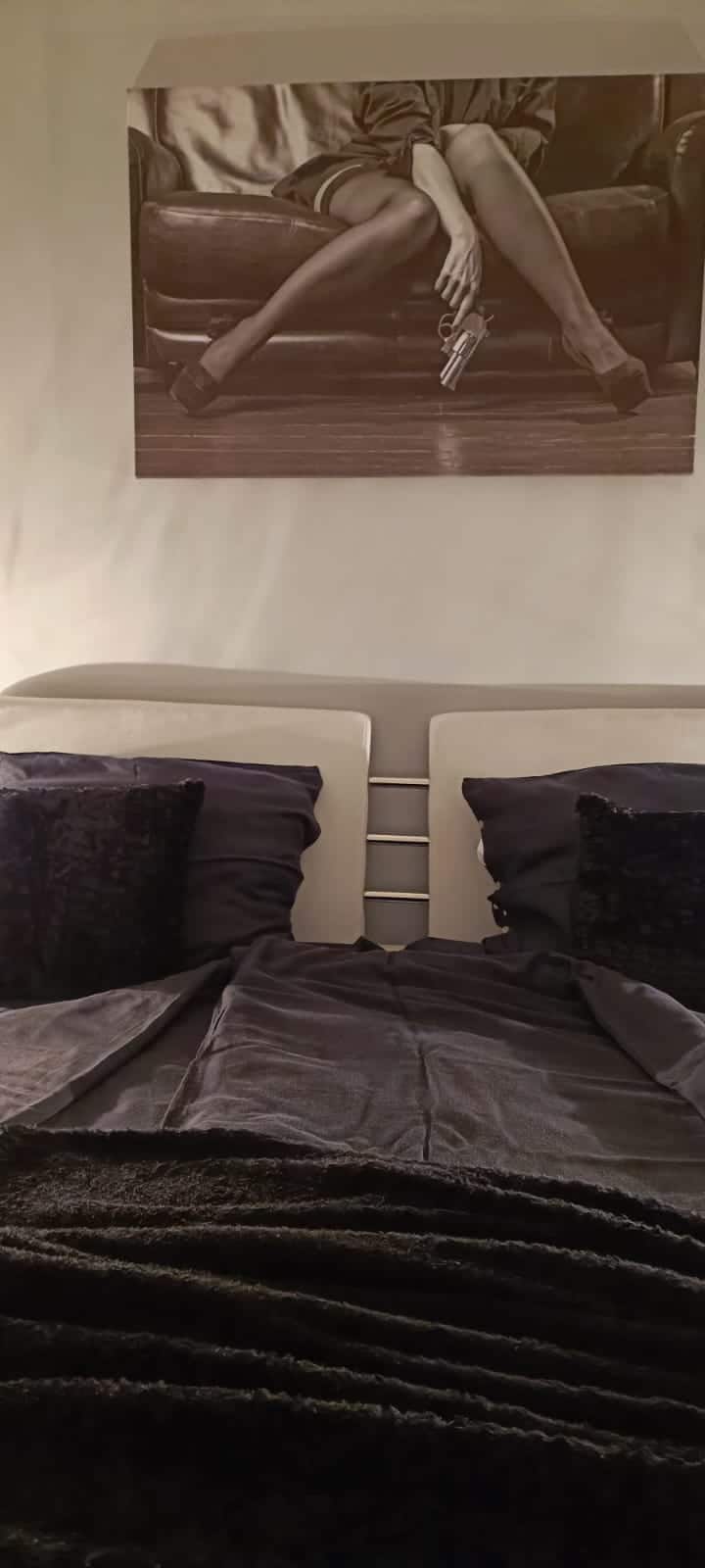 spavaca soba je mirno utociste opremljena sa udobnim krevetom, saten posteljinom i velikim regalom. Dodatna üposteljina.