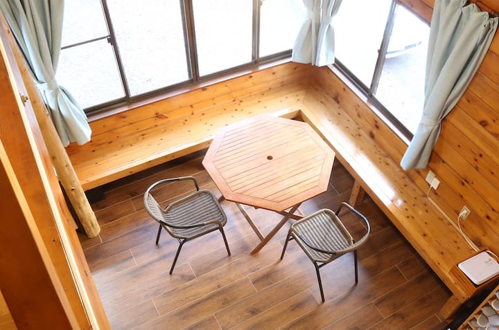 森の中のログハウス。屋根付きBbq、ドッグラン付 - Nasushiobara