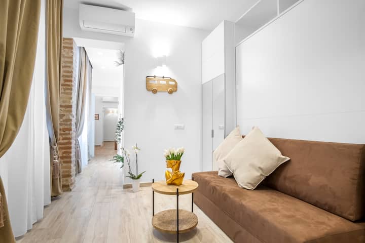 შესასვლელი/მისაღები ოთახი ორადგილიანი გასაშლელი დივნით