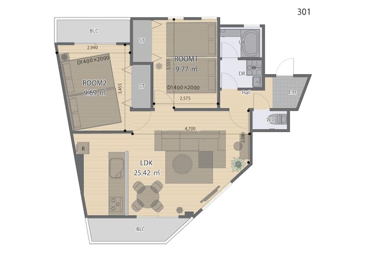 20 Min To Usj 5 Min Namba｜3min To Station｜2 Rooms - Japan