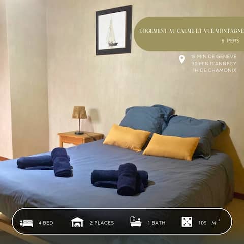 Spacious accommodation for 6 people, quiet and green