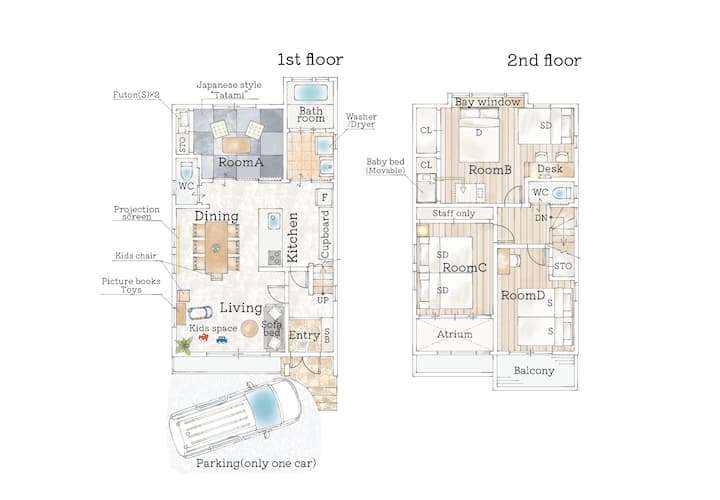 10 Min Nagoya/105㎡ / Max10ppl / 4 Bdr/free Parking - 나고야시