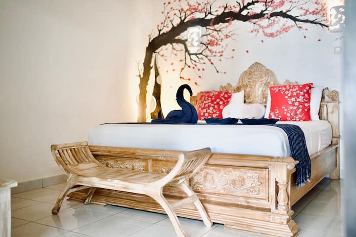 Bedroom 4, also known as Villa 3, is a standout choice. Tucked away in a serene spot, it offers stunning views of the pool and ocean, making it a favourite among our guests.