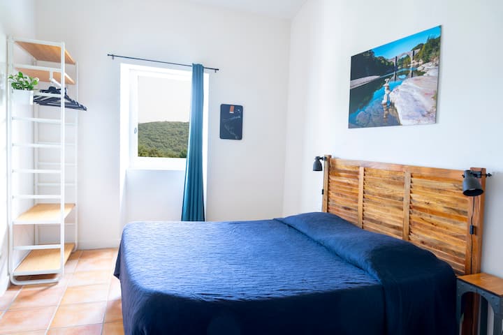 Habitación grande con vistas a la naturaleza