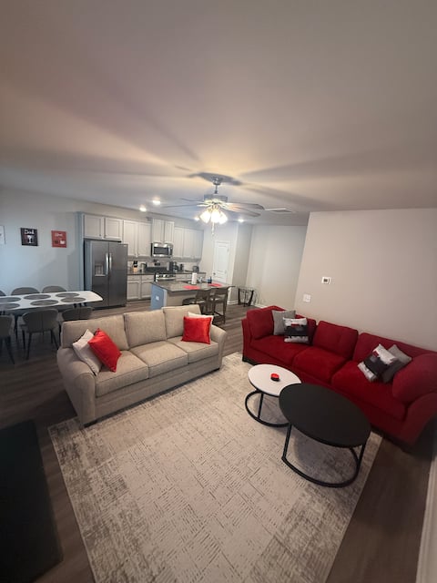 Stay in a brand new modern townhome. Sleeps 8.