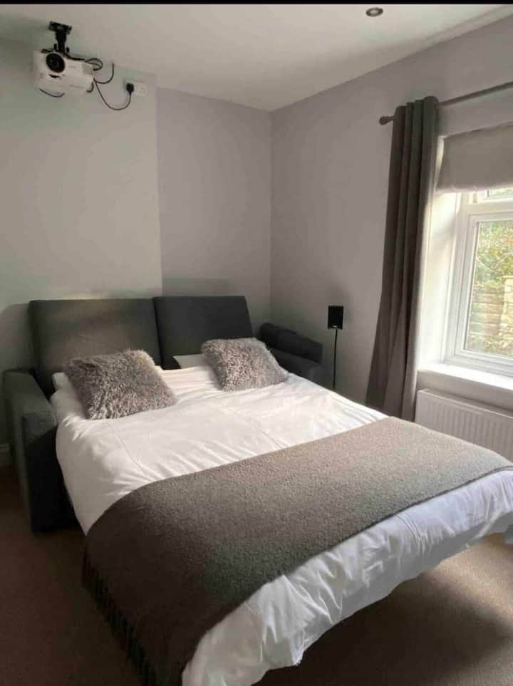 Sofa bed in cinema room (bedroom2), first floor