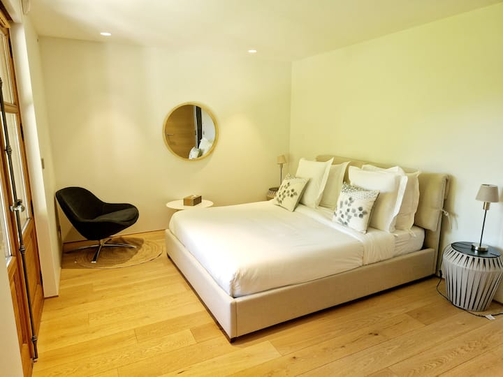 Villa Joséphine
בקומה הראשונה - גישה למעלית
חדר "אנגון" 
מיטה 160x200 - מלתחה - חדר רחצה, שירותים ומרפסת גדולה עם נוף להרים ואגם אנסי
