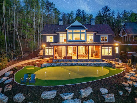 New Designer Lakefront Dock Putting Green Golf Sim