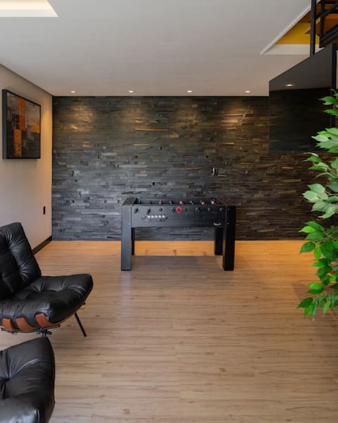 Chalet with pool and view