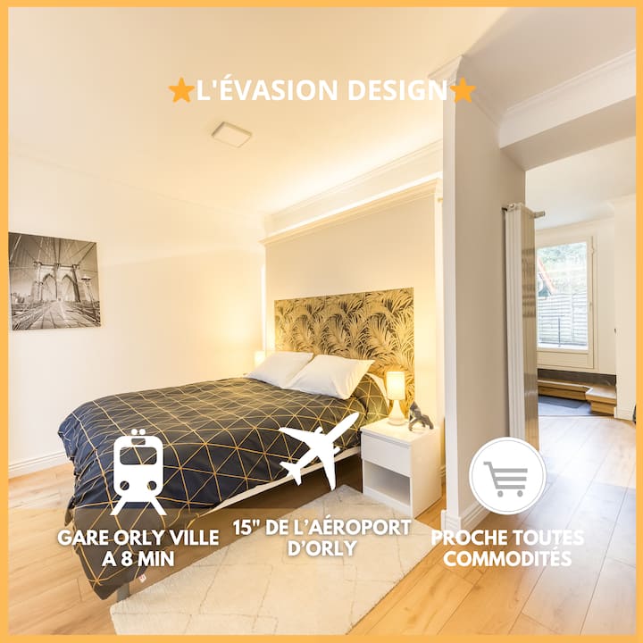 L'évasion Design - Rooftop - 8 Min Gare Orly - Fresnes