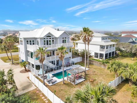 3-Story Beachfront Retreat | Heated Pool