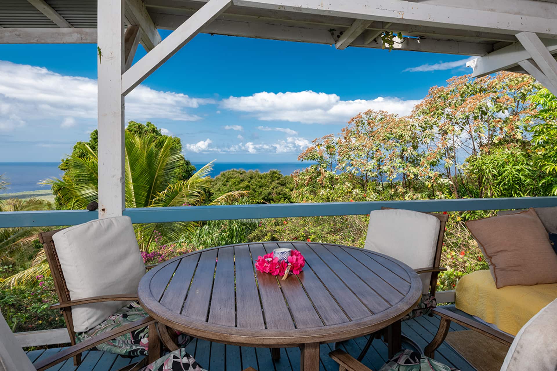 Paliuli Farm Sanctuary tropical farm views, full property rental Big Island Hawaii