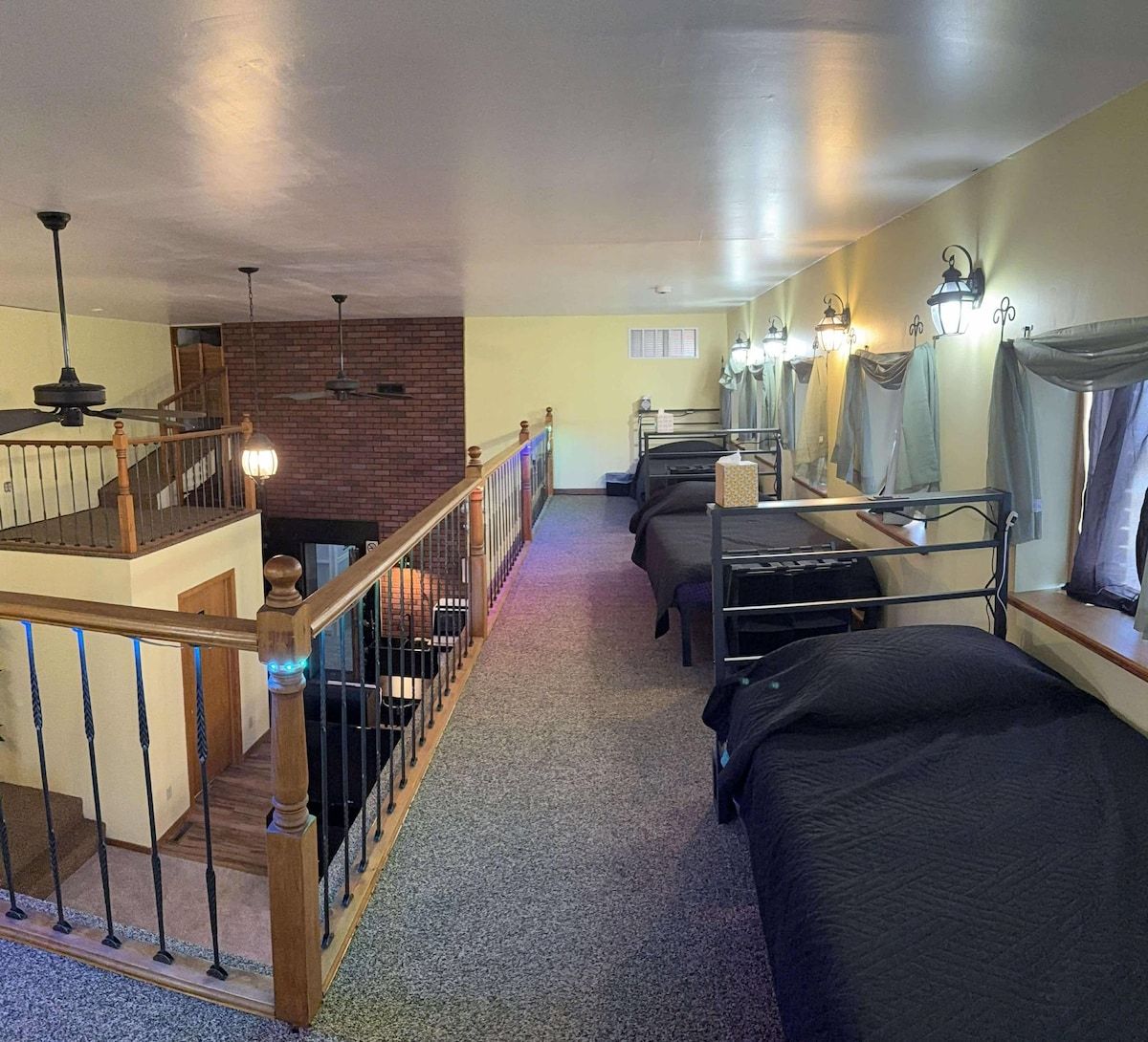 4 lits jumeaux dans un loft