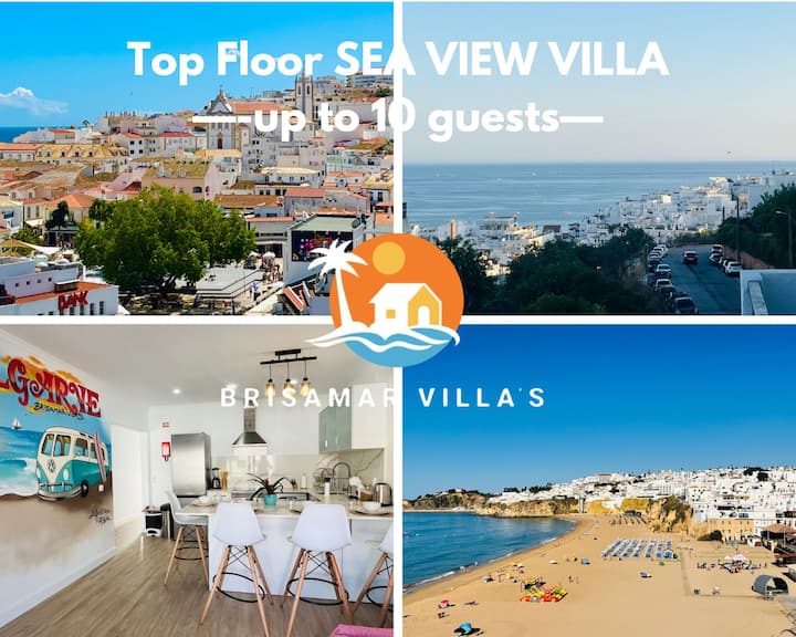 Sea View Villa Walk To Beach&old Town Sleeps 10 - Albufeira