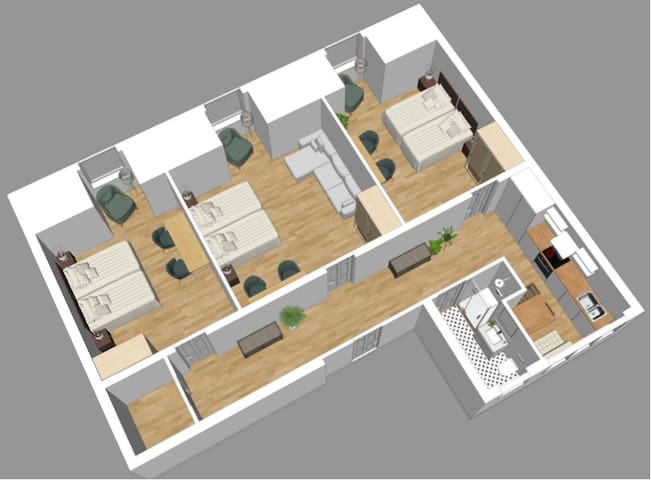 ※ Flatista Homes – Luise ※ 3BR ※ 6 Guests ※ gallery image 2