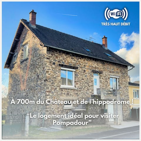 House in Pompadour, between castle and racecourse