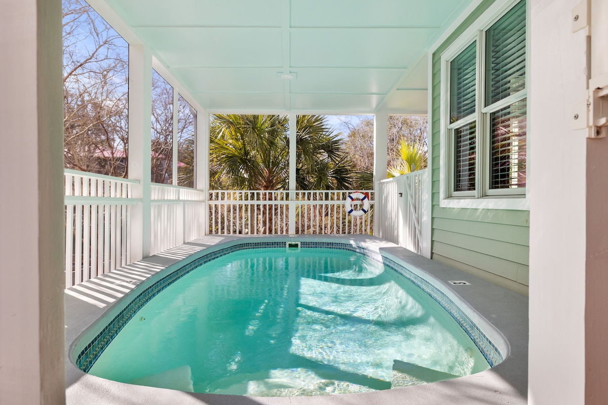 Popular Airbnb listing: Steps to Beach, Private Pool, Elevator, Game Room in Isle Of Palms