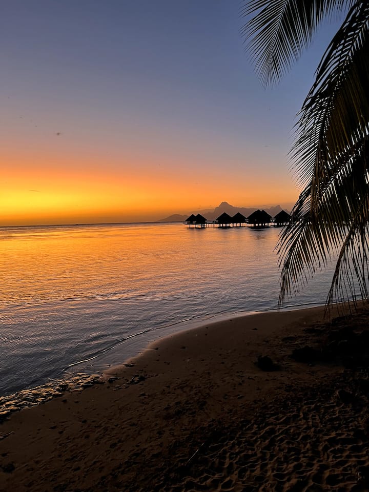 White Sand Lagoonfront, AC, Moorea Sunsets, Tahiti