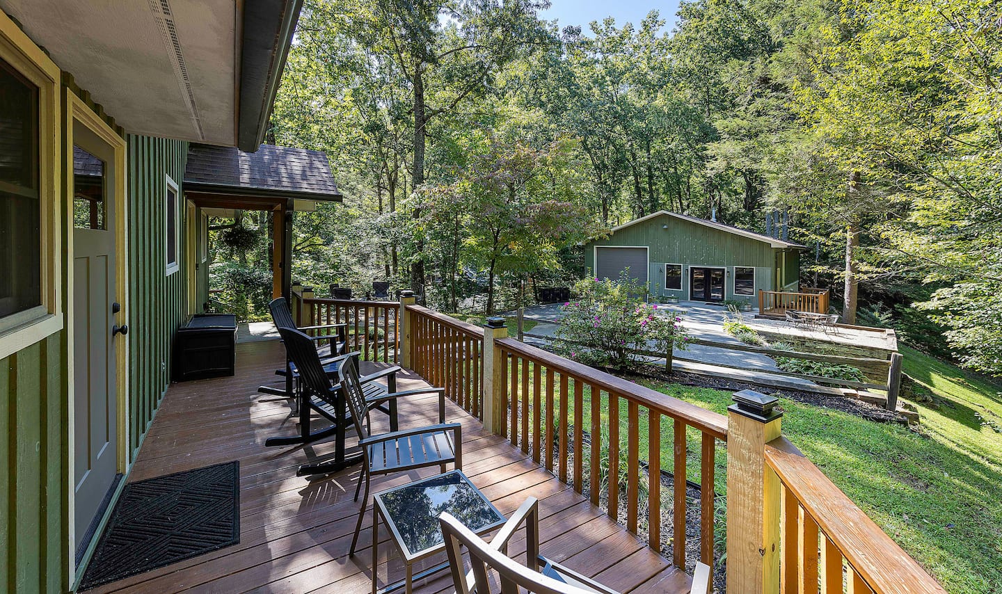 Start your day with coffee and forest views from the comfort of the deck