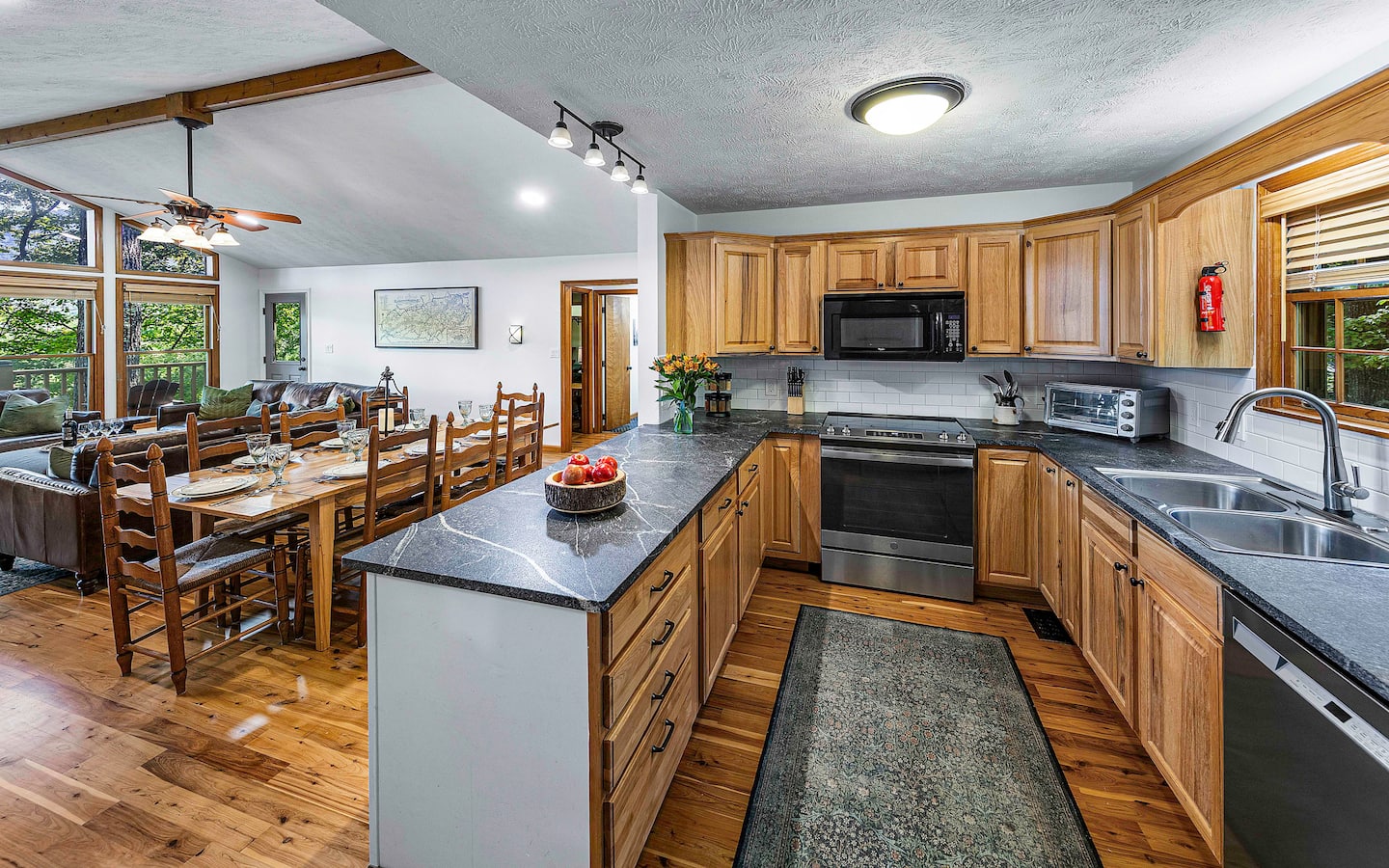 Main house kitchen with granite counters
