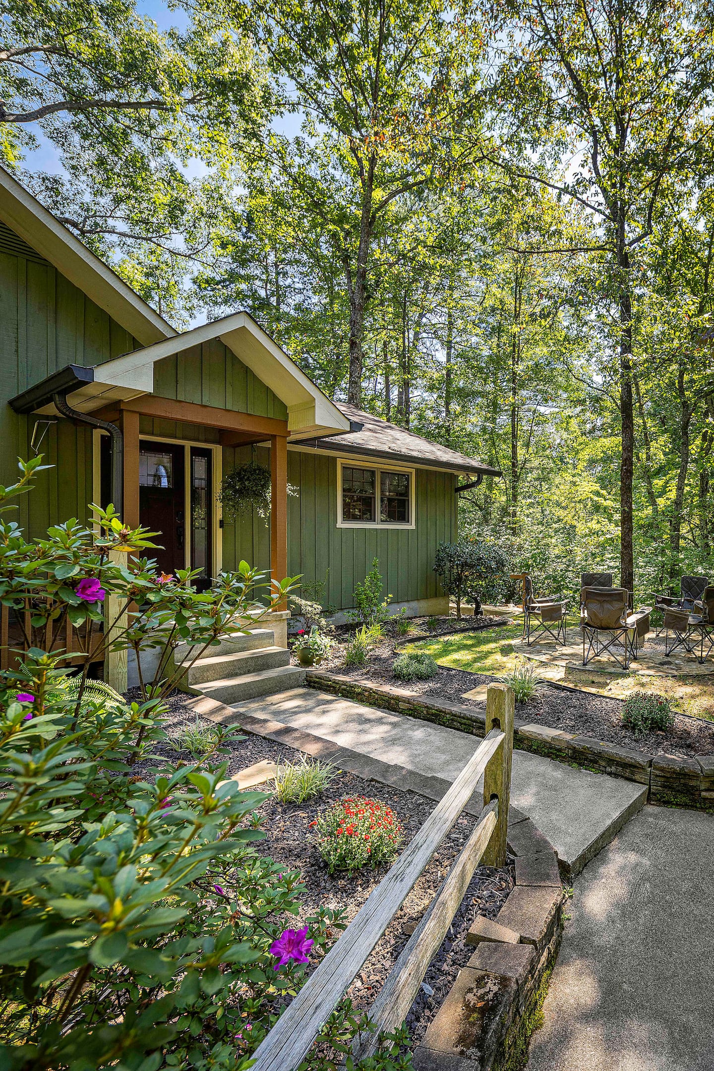 Follow the garden-lined path in from the driveway and you're already unwinding before you've unpacked the car, the fire 