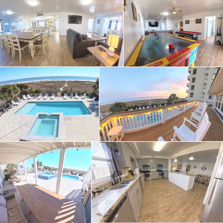 Oceanfront, Central, Huge w Private Pool/Yard/Game