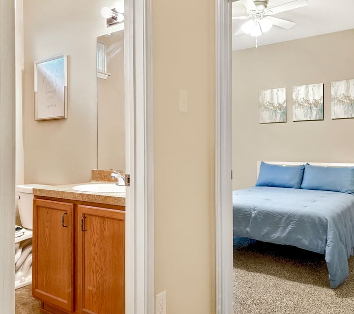 Bedroom Retreat: Decor and natural light create a serene escape for restful nights!
