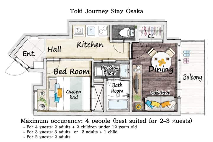 New! 15 Min Walk To Namba｜5 Min To 4 Lines｜cozy - Japan