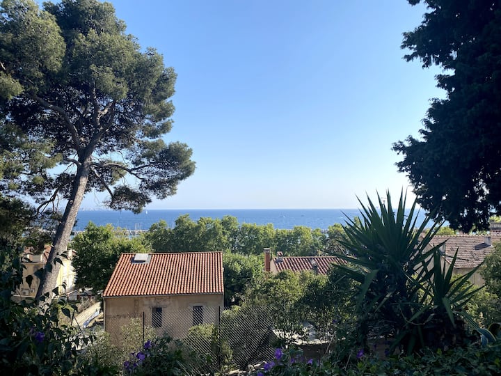 Rez-de-jardin Villa Provençale Vue Mer - Marignane
