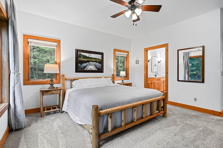 Enjoy a large primary suite with a King sized and smart TV.