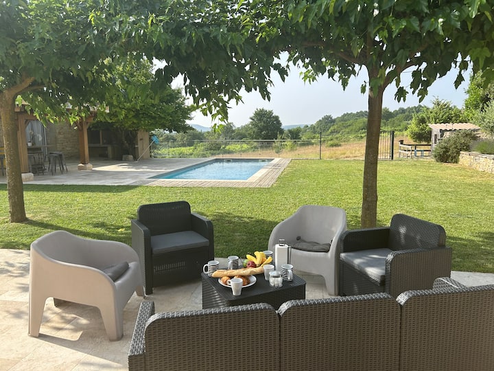 Villa Evanine Avec Piscine Privée 6-10 Personnes - Barjac