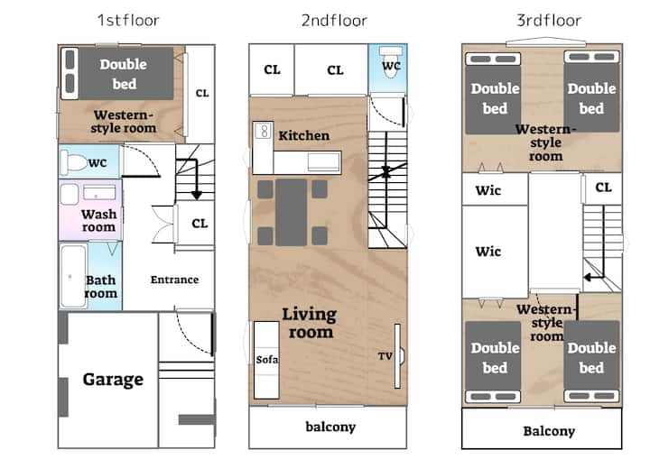 新築1棟貸切/最大10名/3beds Room/難波/天王寺/通天閣 - Osaka