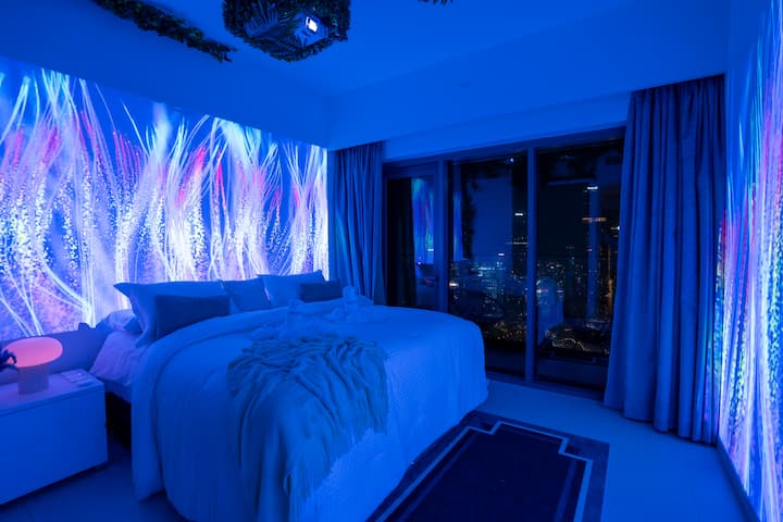 Habitación de los padres con vista temática