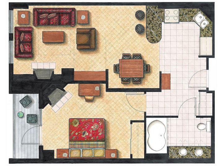 ที่พักทั่วไป 1 ห้องนอน 1 ห้องน้ำ